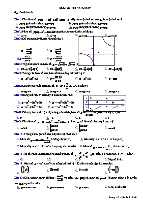 Đề ôn thi kì I môn Toán 12